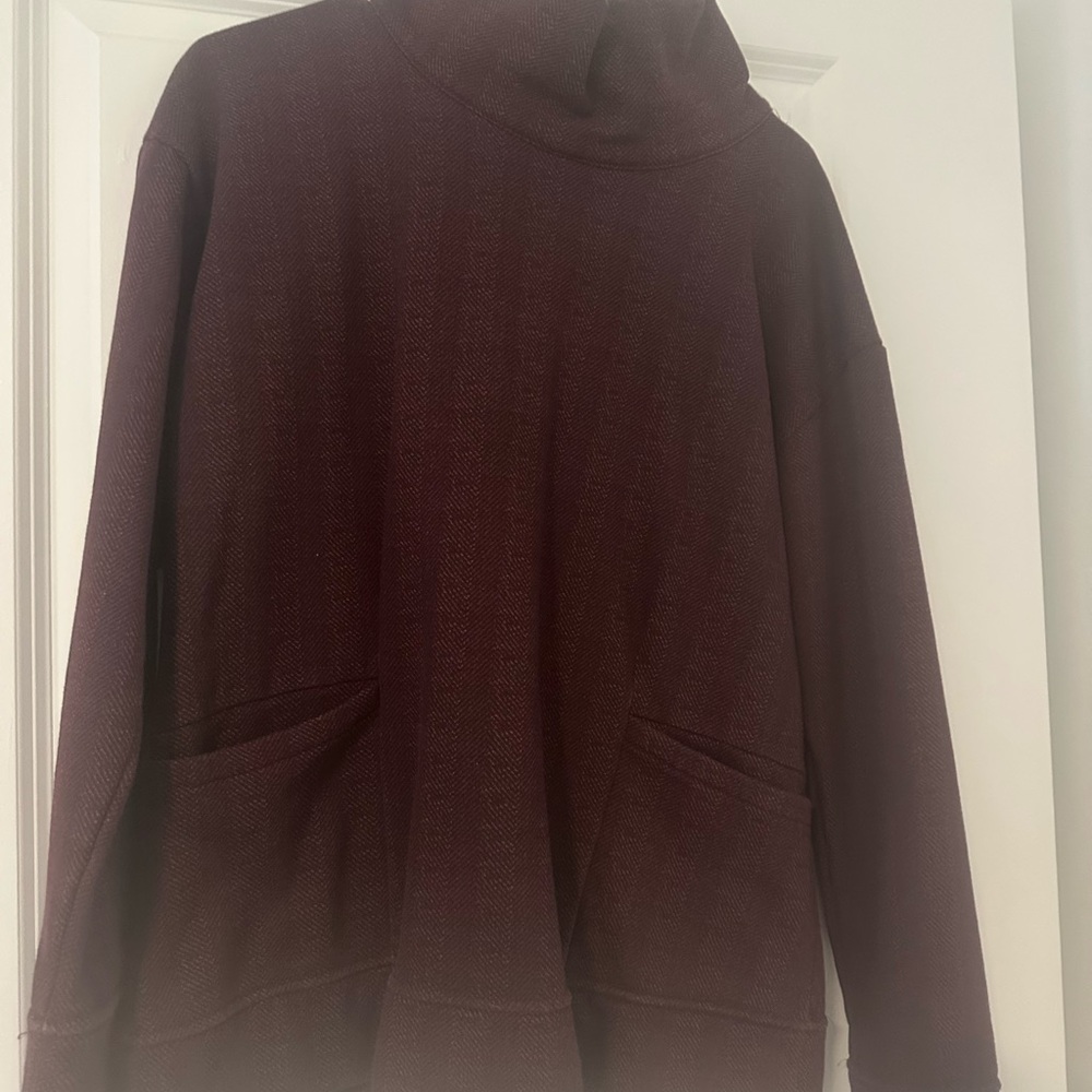 Women’s Columbia Burgundy High Neck Sweater with Front Pockets